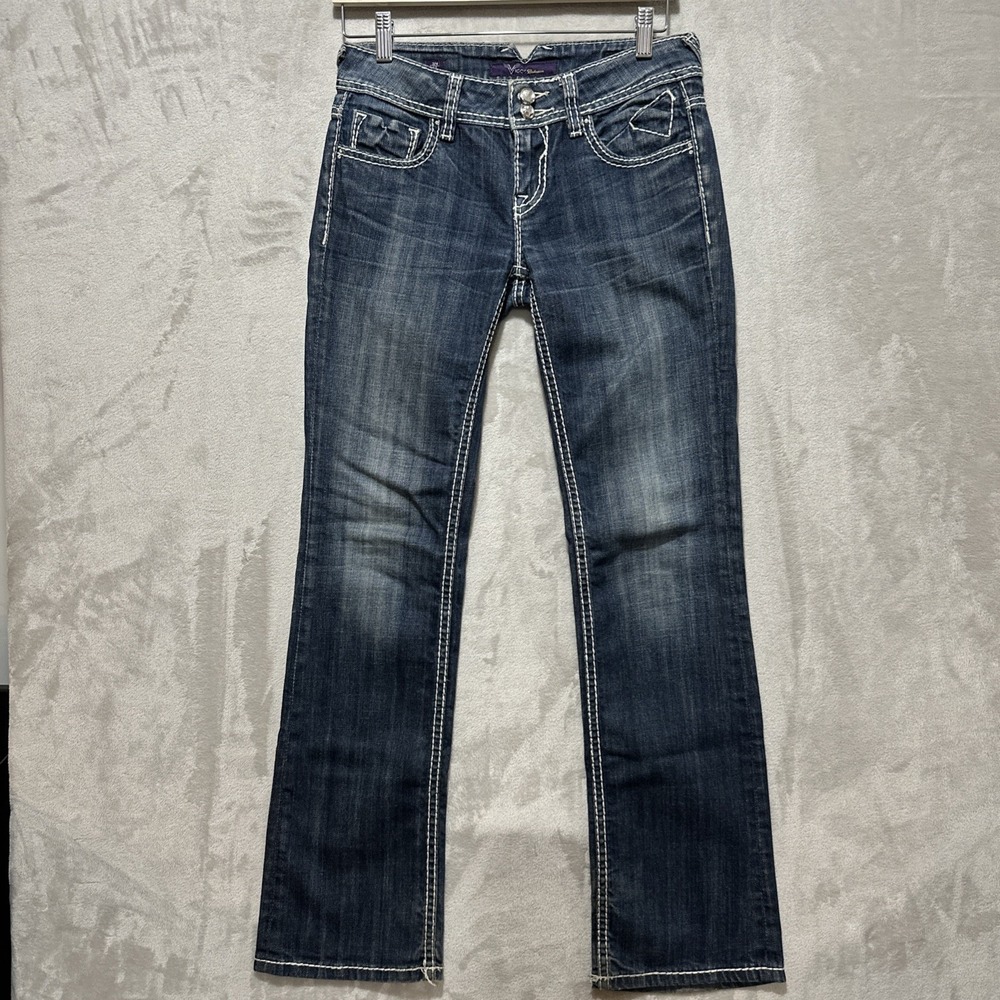 Vigoss Collection Jeans Women's Size‎ 3/4 Fit Boot Cut Blue Faded Wash Jeans